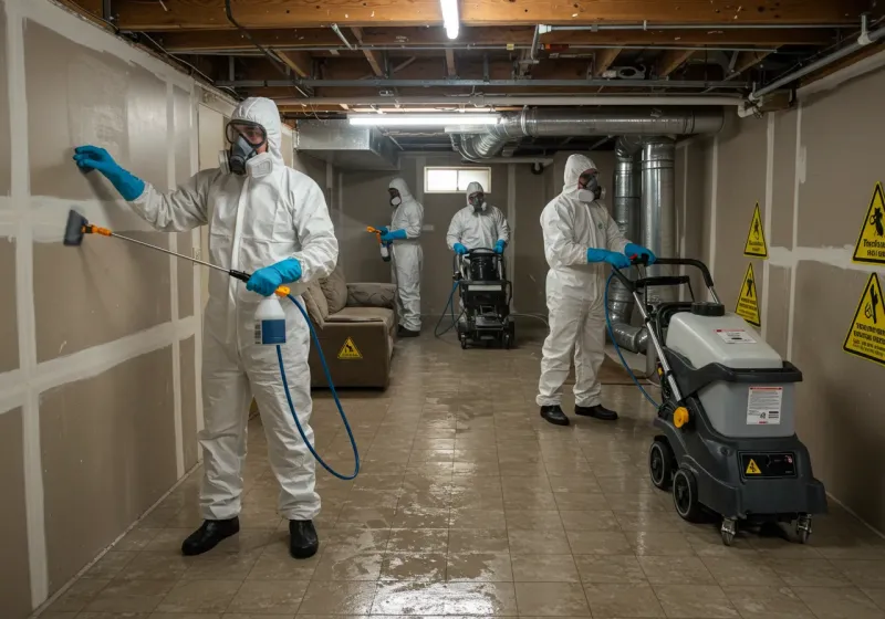 Basement Moisture Removal and Structural Drying process in Warrenton, VA